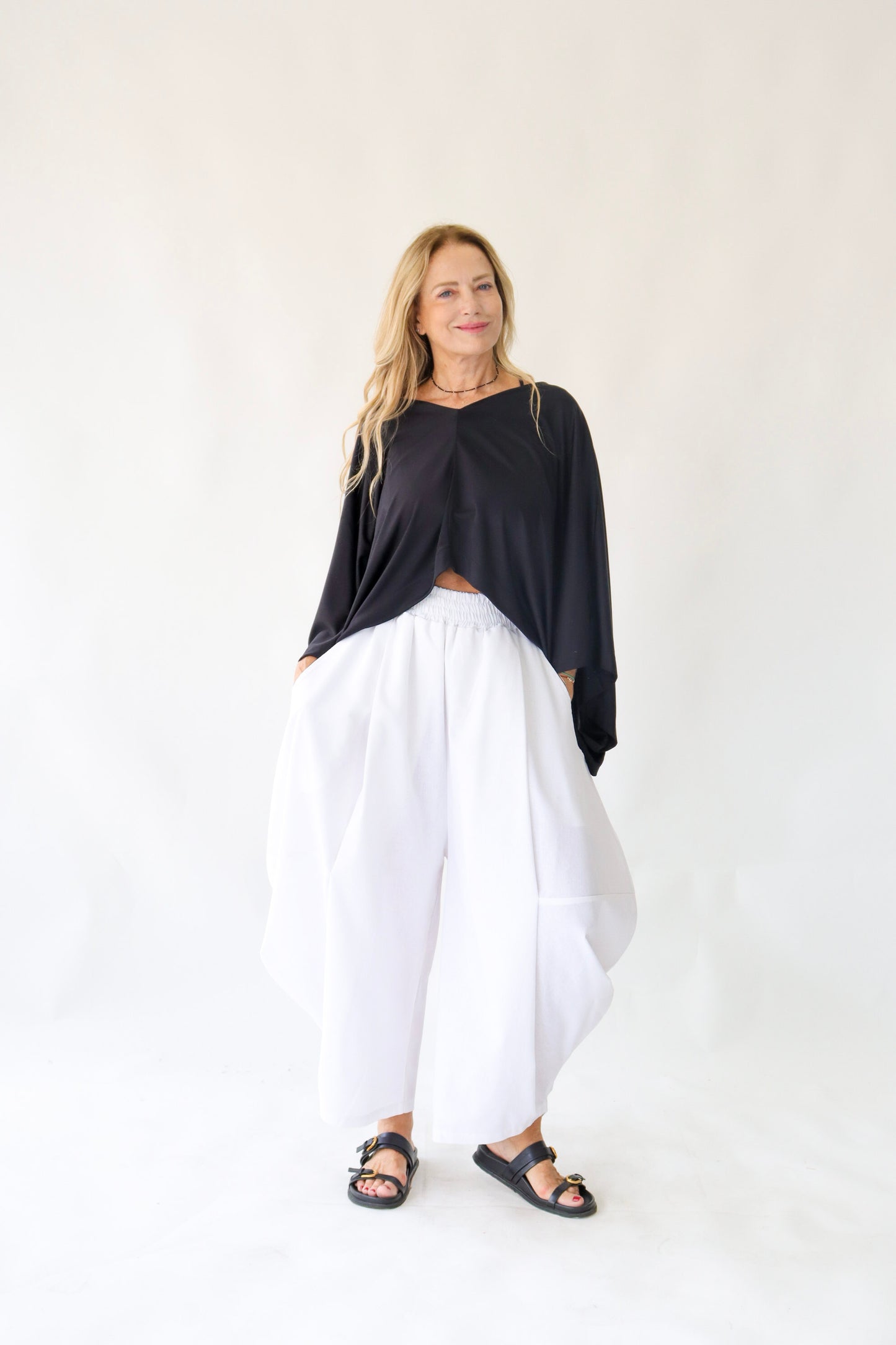 Cropped Jersey em “V”